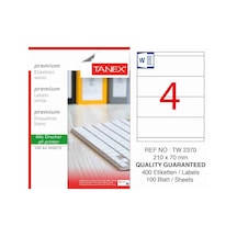 Tanex Tw-2370 210X70 MM Laser Etiket 100 Ad.
