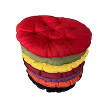 6 Adet 40x40 Cm Yuvarlak Tabure Minderi - Sandalye Minderi - Puf Minder Siyah