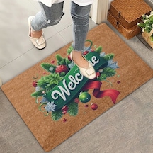 Valerine Life Yılbaşı Kapı Süsü Temalı Welcome Kapı Önü Paspası 45x70cm