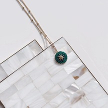 Green Star Çelik Kolye Gold Gümüş