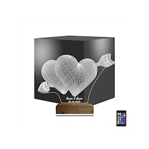 Luvivia Kalp Sevgiliye Hediye Kişiye Özel 3d Lamba - Masa Gece Lambası V10 Şeffaf