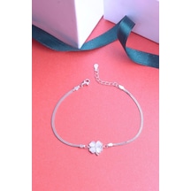 Innuendo Jewelry 925 Ayar Gümüş Sedefli Yonca Bileklik Gümüş