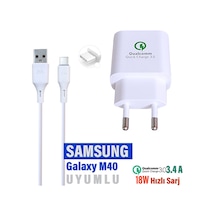 Samsung Galaxy Uyumlu M40 Şarj Aleti Ve Kablosu Hızlı Şarj