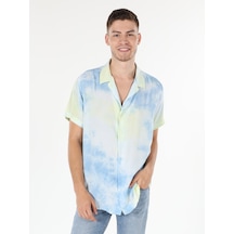 Colin's Regular Fit Shirt Neck Baskılı Mavi Erkek Kısa Kol Gömlek CL1059262_Q1.V1_BLE Mavi Colin's Regular Fit Shirt Neck Baskılı Mavi Erkek Kısa Kol Gömlek CL1059262_Q1.V1_BLE Mavi