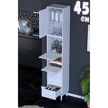 Ekin 45 Cm 3 Çekmeceli Bakliyat Dolabı Çok Amaçlı Mutfak Kiler Banyo Organizer Çocuk Odası Dolabı Beyaz