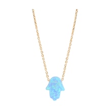 Cosar Sılver 925 Ayar Gümüş Opal Hamsa Bileklik Gold