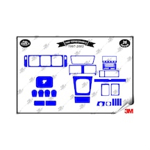 Fiat Tofaş Şahin S 1997-2002 Torpido Konsol Trim Göğüs Maun Kaplama Set 26 Parça Mavi