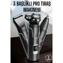 Yüksek Performanslı 3 Başlıklı Profesyonel Tıraş Makinesi - 8912733560558