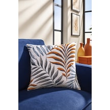 Duck Çiçekli Kırlent Kılıfı Kiremit Mavi 40x40 Kiremit - lacivert