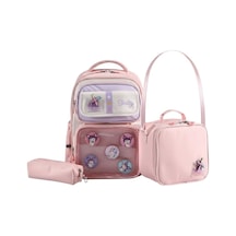 Ççs Kids Premium Okul Çanta Seti 3'lü İlkokul Ortaokul Sırt Çantası Termal Beslenme Çantası Kalemlik 51974 Pembe