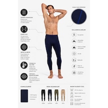 Oıl Company Unisex Hafif Kumaş Yüksek Isı Korumalı Termal İçlik Tayt Alt Lacivert-01