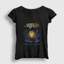 Presmono Kadın Kings Anthrax T-shirt Siyah