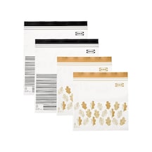 Ikea Orta Boy Çift Mühürlü Tekrar Kullanılabilir Gıda Torbaları, 1,2 Ve 2,5 Litre, Siyah Çizgili/sarı Yaprak - 100 Adetlik Set Sku: Smg8690010578099 Açık