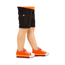 Kiko Kids Tinna Bağcıklı Erkek Çocuk Keten Spor Ayakkabı Turuncu