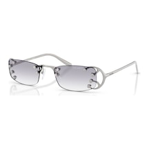 Prada Pr C57s 28h40v 52 Unisex Dikdörtgen Degrade Gümüş Metal Güneş Gözlüğü Gri