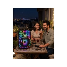 Taşınabilir Bluetooth Speaker Mikrofonlu Rgb Işıklı Karaoke Ses Sistemi Çok Renkli