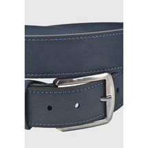 Deepsea Erkek Lacivert 4 Cm Eninde Suni Deri Kemer Yanları Dikişli Spor Kemer 2502652 Lacivert