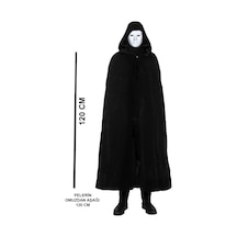 Kapüşonlu Siyah Pelerin Ve Boyanabilir Beyaz Maske Seti 120 Cm Diğer