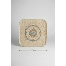 6'lı Verona Kare Pasta Tabağı 16.8cm Dijital Celest-c Rinart Krem