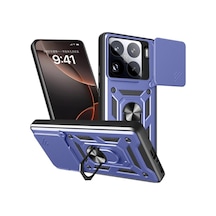Mi 15 Pro Kılıf Pars Lens Yüzüklü Silikon - Lacivert İtdark44647