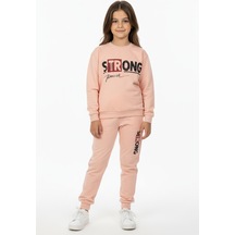 Mnk Baby & Kids Strong Motif Kız Çocuk Eşofman Mnk0625 Somon