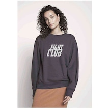 Fight Club Logo Baskılı Füme Antrasit Kadın Sweatshirt