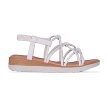 Moda Ayakkabı 851 Yazlık Düz Sandalet Ayakkabı Krem