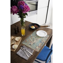 Dekoratif Baskılı Keçe Amerikan Servisi, Supla 2'Li Servis Takım  -397 Çok Renkli