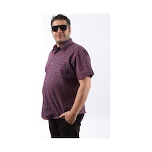 Tousus Kısa Kol Ekose Pamuklu Erkek Gömlek Kk-8074-tss Lacivert