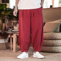 Ikkb Moda Rahat Erkek Geniş Pantolon - Kırmızı