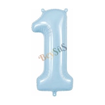 1 Rakam Folyo Balon Mavi Rengi 76 Cm
