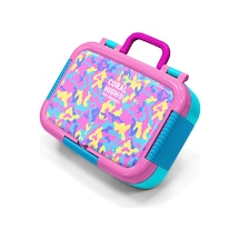 Coral High Kids Pembe Sarı Lavanta Kamuflaj Desenli Paslanmaz Çelik Beslenme Kabı 39101 Pembe