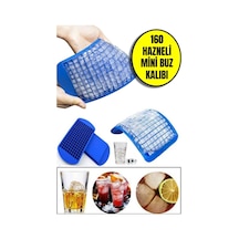 160'lı Mini Küp Şekilli Silikon Buzluk - Mini Küplü Sunum Buz Kalıbı Silikon Diğer