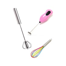 Freshbox 3Lü Çırpıcı Set - (Bas-Çek\Pilli\Slikon) Çok Renkli