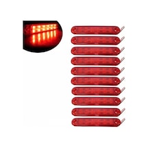 Ahmet Otomotiv 10 Adet Çift Sıra Parmak Led Kırmızı Renk 12 Ledli 13cm 12v-24v