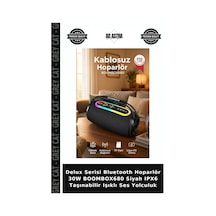 Delux Serisi Bluetooth Hoparlör 30w Boombox680 Siyah Ipx6 Taşınabilir Işıklı Ses Yolculuk