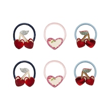 Mimi & Lula Red Cherries Mini 6'lı Lastik Toka Çok Renkli