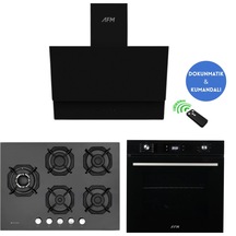 Eminçelik ve AFM Tech 22 385 Y + FM7700 + FM3400  Ankastre Set Siyah
