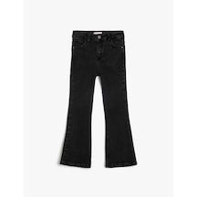 Koton Dar Kesim İspanyol Paça Kot Pantolon -flare Jean Siyah 5wkg40045ad Siyah