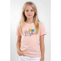 Fyk Kids Kız Çocuk Basic Malibu Baskılı T-shirt Somon