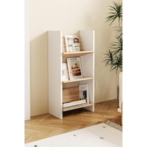 Derga 3 Raflı Kitaplık Beyaz - Meşe