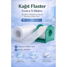 Kağıt Flaster 5 Cm X 5 M Medikal Sabitleme Bandı Hassas Ciltler İçin 1 Adet