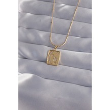 Ezoconcept 316l Çelik Zincir Gold Renk Zirkon Taşlı Ay Yıldız Figürlü Tarot Kolye 001