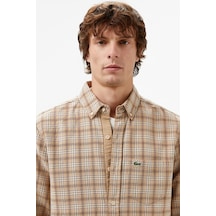 Lacoste Men's Regular Fit Button-down Collar Plaid Shirt Brown Erkek Düğmeli Yaka Ekose Gömlek Kahverengi Lacoste Men's Regular Fit Button-down Collar Plaid Shirt Brown Erkek Düğmeli Yaka Ekose Gömlek Kahverengi