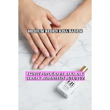 100 Adet Medium Beden Kısa Badem Jel Tips Kısa Badem Protez Takma Tırnak Seti Medıum