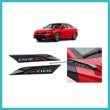 Bezos Honda Civic Fe1 2022 Ve Sonrası Uyumlu Çamurluk Üstü Ventil Dekoru Seti Parlak Siyah Dfnbez