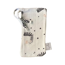 White Zebra Muslin Biberon Kesesi