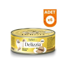 Reflex Plus Delizzia Kıyılmış Tavuklu Yetişkin Konserve Kedi Maması 85 Gr 6 Adet