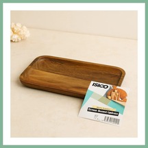 Bşkvirgo Akasya Ahşap Dikdörtgen Servis Tepsisi 25x14x1.4 Cm Bsk2026