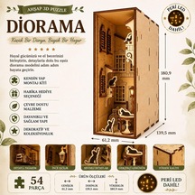 Algwooddesign Diorama Ahşap Maket, 54 Parça Dıy Minyatür Fransız Sokağı Ve Kedi Temalı Book Nook, Peri Led Dahil, Mdf 3d Puzzle, Dekorasyon Seti, 13,9